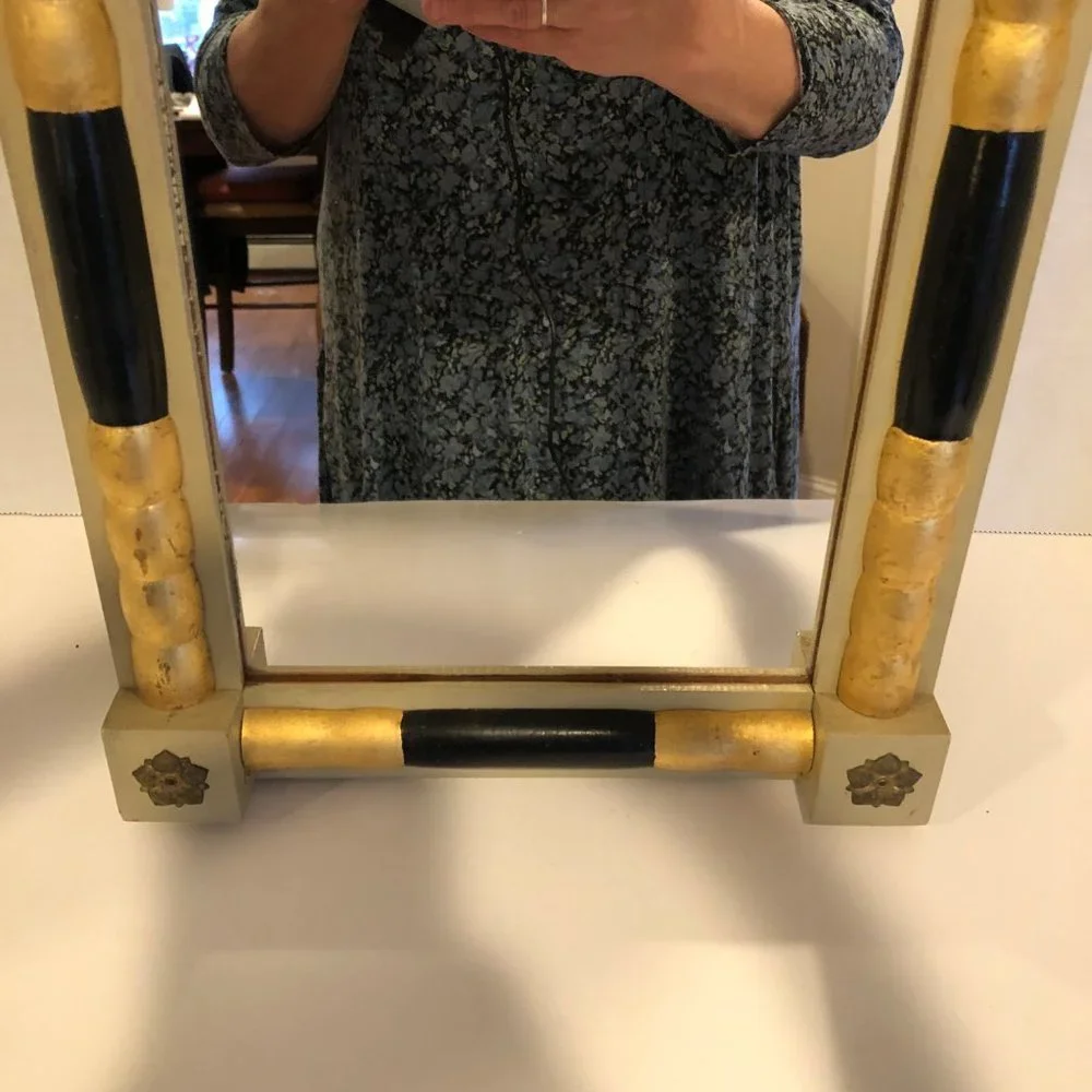 Vintage Federal type Split Mirror and Floral painting 11' by 21